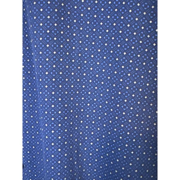 Linea Rosso Silk Blue Short Sleeve Button Up Mens XL All Over Print Geometric - Picture 2 of 5